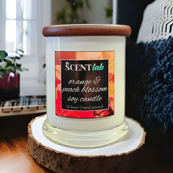 Orange and Peach Blossom - Opaque White Candle - 50 Hour